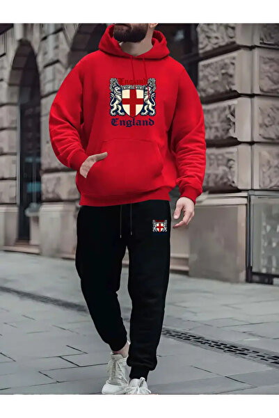 Soothing Space Unisex Oversized England Crest – England Arma B Printed Hoodie & Jogger Tracksuit Set