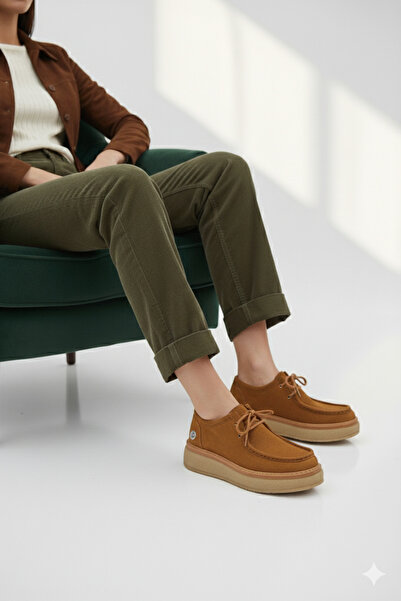 Mammamia Kadın Hakiki Deri Ortopedik Kalın Taban Kışlık Günlük Ayakkabı M26/K...