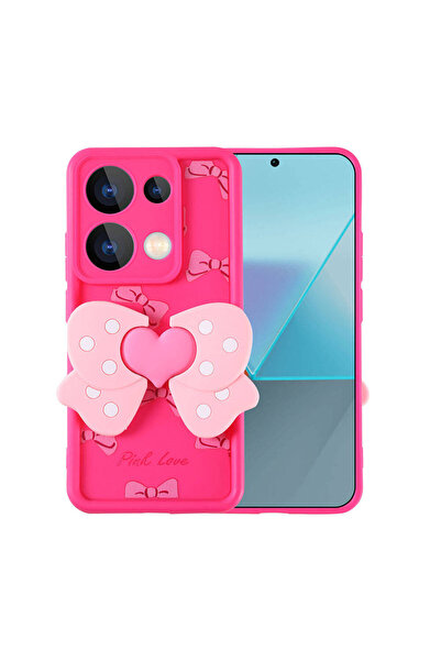 zore غطاء حماية لكاميرا هاتف Poco M6 Pro 4G بتصميم SENK Kapya - وردي داكن