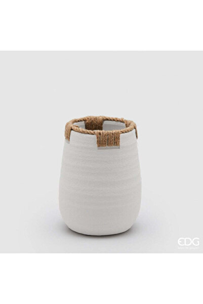 enzo de gasperi Vază din teracotă cu frânghie, H 21 cm