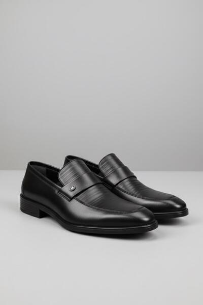 DELFİNO 641 Men's Genuine Leather Laceless Rubber Classic Shoes