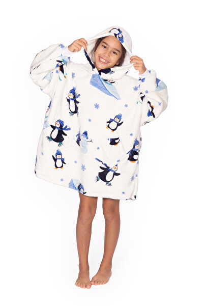 TillyBilly Junior sweatshirt blanket with sleeves, hood and pockets, one size...