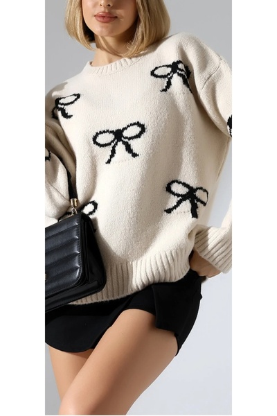 Esperar Women's Bow Patterned Knitwear Sweater
