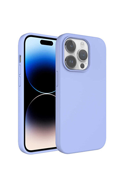 zore iPhone 14 Pro Compatible Liquid Technology Erasable Hard Senk Kiwi Case-Blue Light