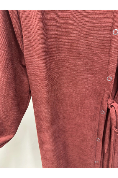 Nevayla Moda Chenille Ferace with Tie-Up Snap Detail - Tile