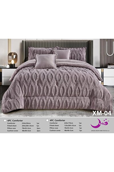 Moon Rivan Winter Bedding Set, 6 Pieces, from Qasr Al-Arayes, for a Luxurious and Elegant Winter.