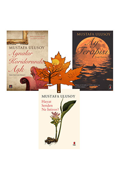 Kapı Yayınları Mustafa Ulusoy- Aynalar Koridorunda Aşk - Ay Terapisi - Hayat Senden Ne İstiyor-yanında yaprak ayraç