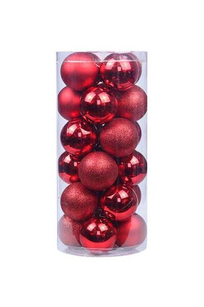 Generic 24-Piece Tree Decor Ball Set Red 4cm