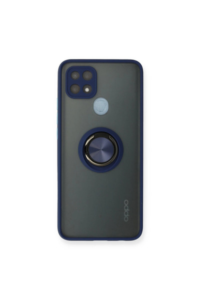 eco port غطاء سيليكون مونتريال فلوب لـ Oppo A15 - أزرق داكن مع حماية للكاميرا...