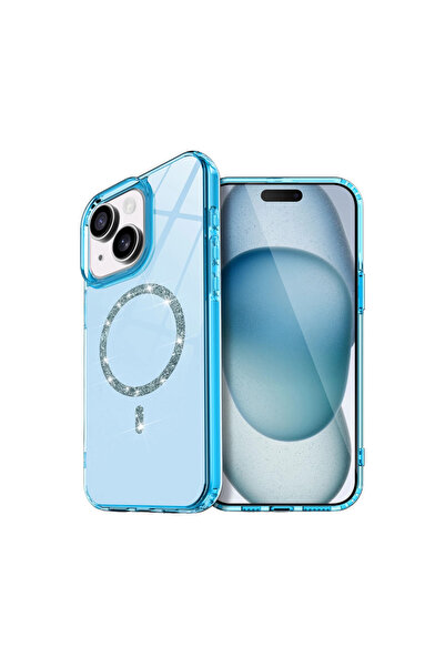 Marsilyan غطاء آيفون 14 لايف دايموند ماج سيف - أزرق