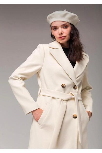 LİNORA معطف كاشي بحزام EKRU
