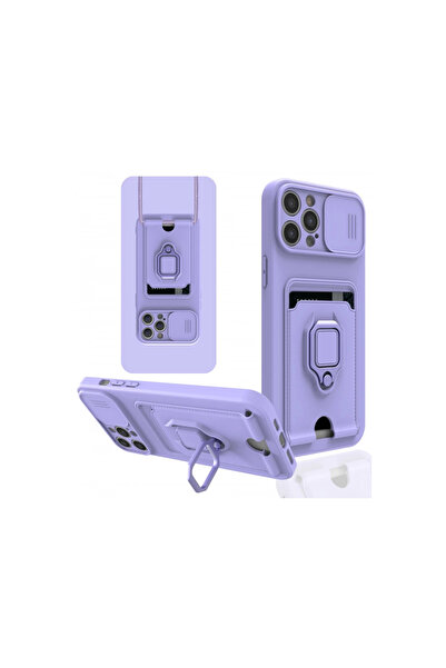 eco port iPhone 12 Pro Case Zuma Silicone with Ring for Business Card - Lilac