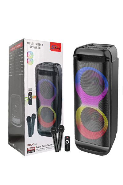 AHMED ZQS 8288 8x2 inch portable speaker 5000mah power with 2 microphones