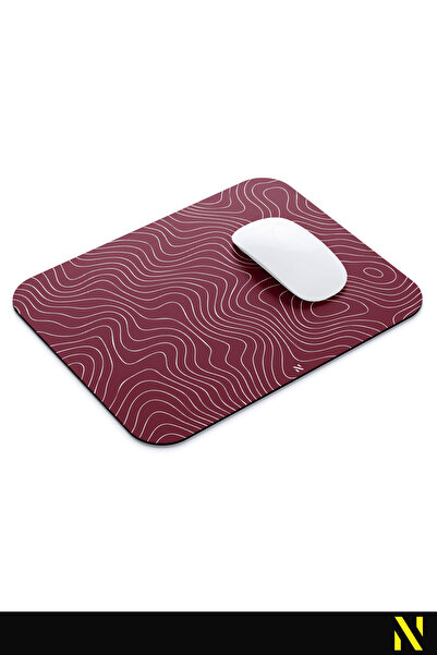 nilizma Burgundy Topography Mouse Pad 23 cm X 19 cm Non-Slip Base Home and Office Use Mouse Pads Mousepad