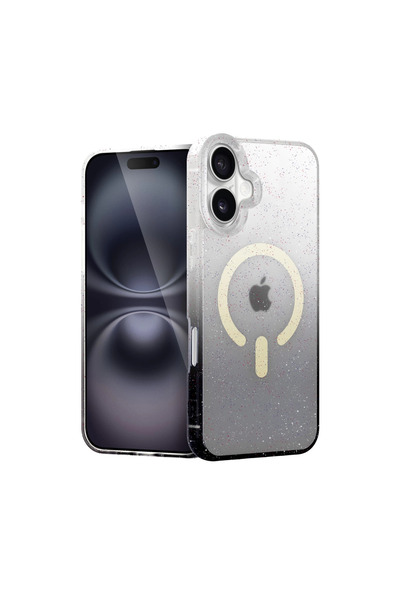 Marsilyan غطاء آيفون 16 بلس بوميل شايني ماج سيف - أسود