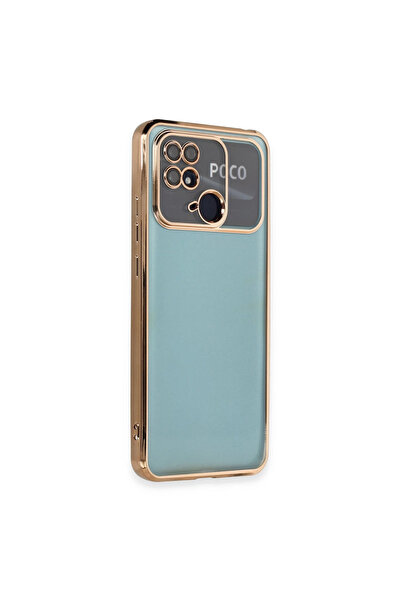 eco port حافظة بوكو سي 40 من السيليكون مع عدسة حماية للكاميرا - ذهبي