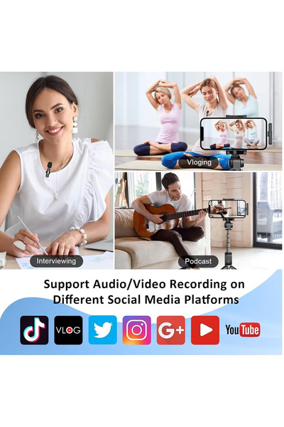 MMG Wireless Lavalier Microphone Professional Wireless Lavalier Lapel Microphone for iPhone, iPad