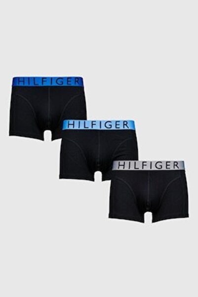 Tommy Hilfiger - Set of 3 Cotton Blend Boxers, Black/Grey/Blue, 2XL