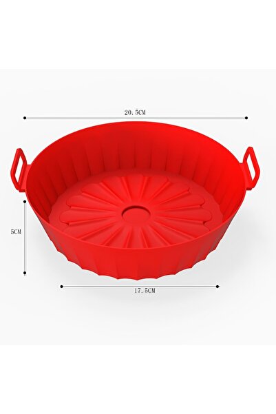 Amtok AirFryer Tray, Amtok, Silicone, 20.5x17.5x6.8cm, Red