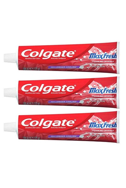 Colgate معجون أسنان ماكس فريش حار مع بلورات تبريد - 100 مل × 3