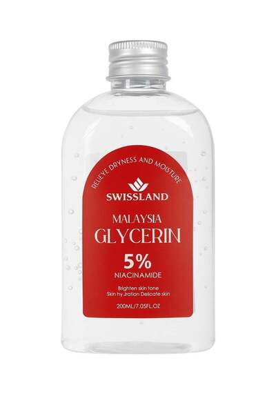 SWISSLAND سيروم ترطيب البشرة بالجلسرين الماليزي، ٥٪ نياسيناميد، ٢٠٠ مل