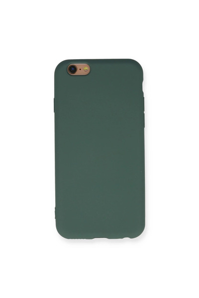 Marsilyan جراب آيفون 6 مصنوع من السيليكون المخملي من الداخل - أخضر داكن