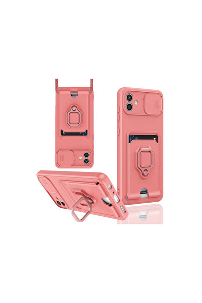 FREEDOM STOREE حافظة سامسونج جالاكسي A06 من السيليكون مع حلقة زيما لبطاقة الع...