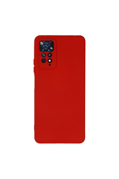 Marsilyan حافظة ريدمي نوت 11 برو نانو من السيليكون المخملي - أحمر