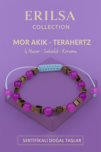 Erilsa سوار من حجر العقيق الأرجواني الطبيعي المعتمد بتقنية التيراهيرتز - حجر ...