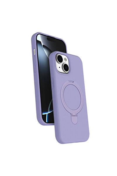 eco port غطاء حماية آيفون 15 بلس من آبل مع حامل ماج سيف - أرجواني