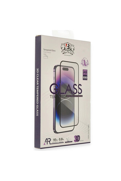 eco port واقي شاشة زجاجي ثلاثي الأبعاد لهاتف آيفون 17 - أسود