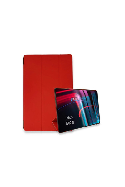 eco port حافظة ذكية لجهاز آيباد إير 5 (2022) - حافظة سيليكون حمراء مع حماية ل...