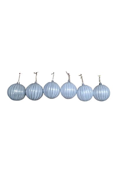 OEM Christmas bauble set, with glitter, 6 pieces, 10 cm