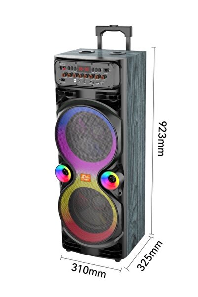 AHMED Portable speaker JQS9033 power 20000W PMPO Bass Boost RGB 2 microphones 2 x 10inch