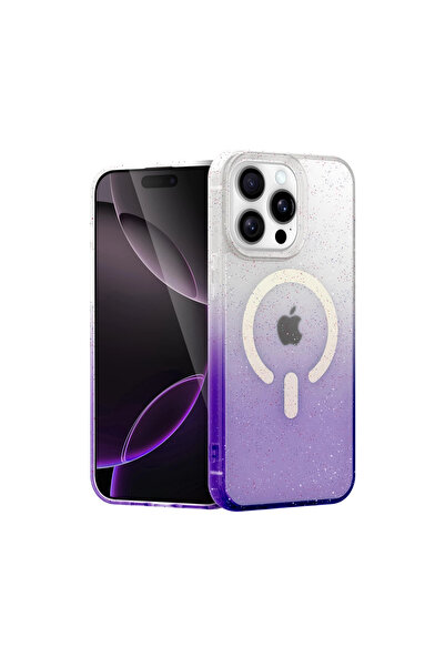 Marsilyan غطاء آيفون 14 برو بوميل شايني ماج سيف - أرجواني