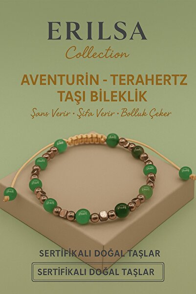 Erilsa سوار من حجر الأفنتورين الطبيعي المعتمد - للحظ والشفاء والثراء وتوازن ا...