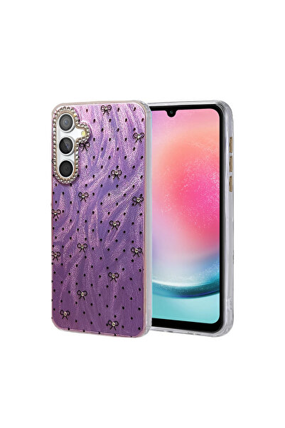 eco port غطاء حماية لهاتف سامسونج جالاكسي A24 4G - غطاء بليد ميرور منقوش - نم...