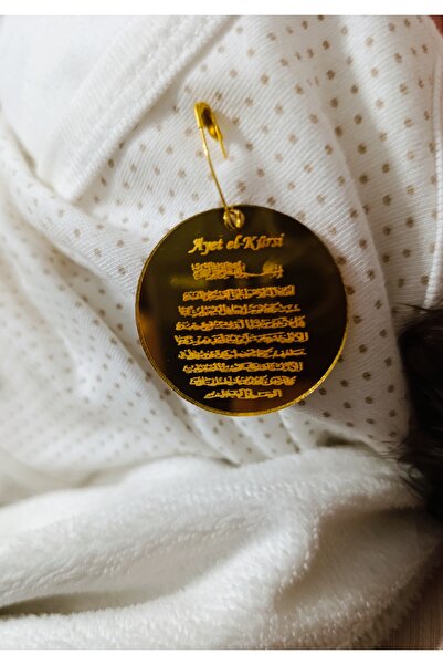 Serap Yılmaz Sahi Yaka İğneli Ayetel Kürsi Yazılı Aynalı Pleksi Bebek Yenidoğan - TYSYSH0511