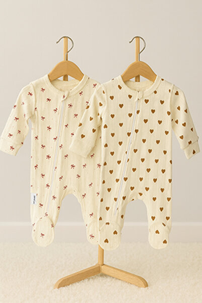 greenmoss 100% Cotton 2-Piece Baby Rompers Reverse Stitching