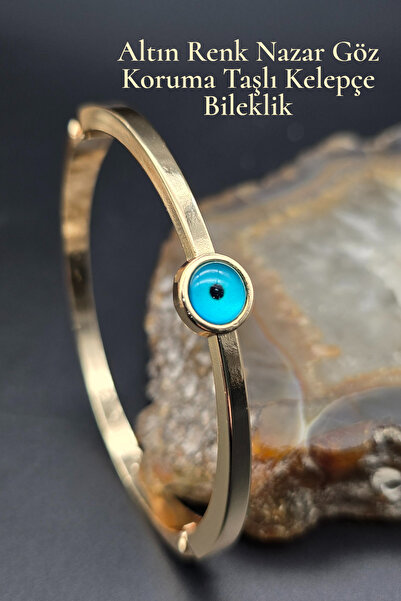 NBS Beautiful Naturel Stones Nazar Bileklik Altın Renk Nazar Göz Taşlı Bileklik