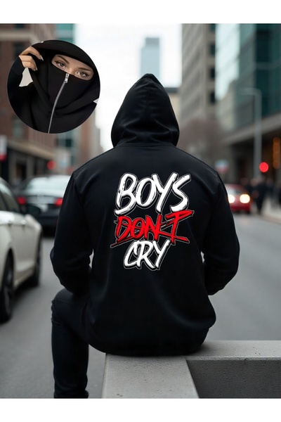 ship master سويت شيرت يونيسكس بقناع النينجا 3 Thread O قصة فضفاضة K بغطاء رأس...