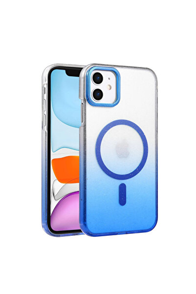 eco port غطاء ماج سيف لامع لهاتف ابل ايفون 11 - أزرق