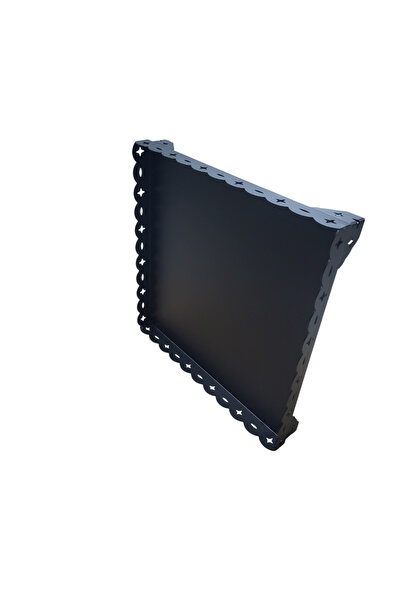 selmanmetal Lazer Kesim Mat Siyah Döküm Soba ve Şömine Altlığı 55X55 cm Sac K...