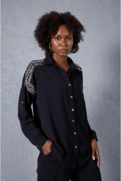 LÜKSERA Şık Siyah İkili Takım - Gömlek ve Pantolon Takımı | Günlük & Ofis Kom...