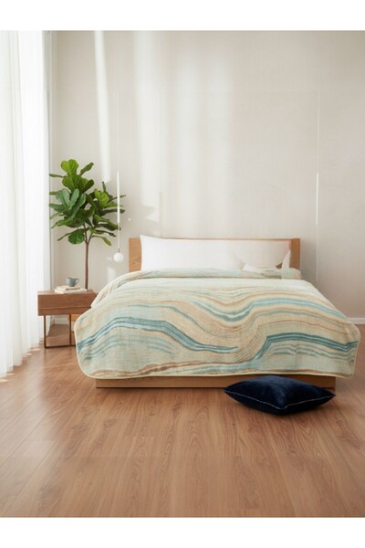 Özdilek Natural Marble Single Blanket – Soft, Warm, Marble Patterned
