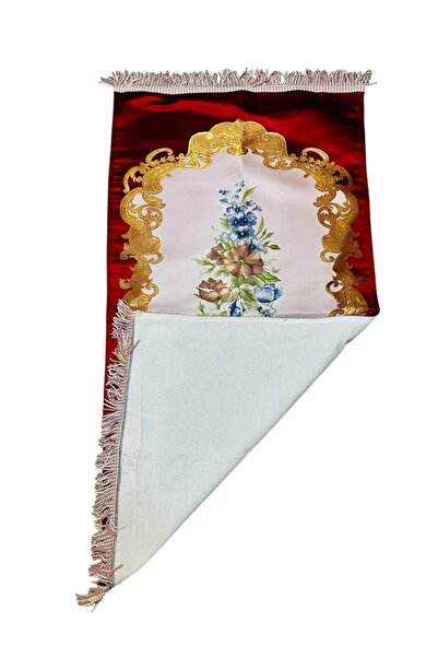 simply line Stylish Dowry Gift with Ottoman Motifs, Luxurious Prayer Mat Lined with Gold-Plated Quality Large-Sized Prayer Mat