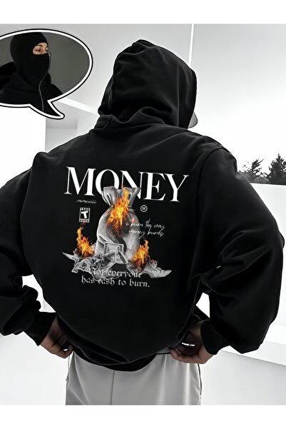 ship master سويت شيرت يونيسكس بقناع النينجا 3 Thread O قصة فضفاضة K بغطاء رأس...