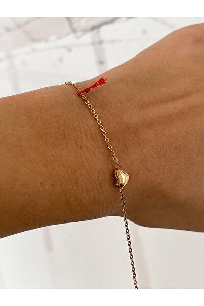 Capt Concept Çelik Mini Kalp Kırmızı İp Bileklik