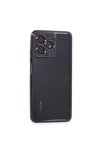 eco port حافظة ريلمي C53 من السيليكون مع عدسة حماية للكاميرا - أرجواني