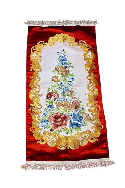 simply line Stylish Dowry Gift with Ottoman Motifs, Luxurious Prayer Mat Lined with Gold-Plated Quality Large-Sized Prayer Mat